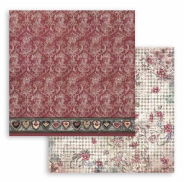 NEW Stamperia Master of Magic Burgundy Tapestry Double Face Paper 30 x 30 SBB1053