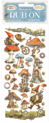 NEW Stamperia Hidden Grove Mushroom House Rub On DFLRB150 Pre-order