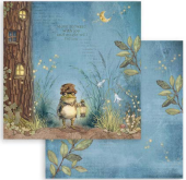 NEW Stamperia Hidden Grove Mr. Frog Double Face Paper 30 x 30 SBB1058 Pre-order