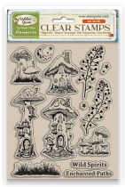 NEW Stamperia Hidden Grove Mushrooms Stamp 14 x 18cm WTK217 Pre-order