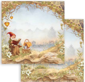 Stamperia Whispering Woods Gnome Double Face Paper 30 x 30 SBB1093