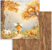 Stamperia Whispering Woods Fairy and Pumpkins Double Face Paper 30 x 30 SBB1094