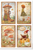 Stamperia A4 Decoupage Rice Paper Whispering Woods 4 Cards DFSA41062