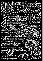 NEW Stamperia Big Stencil A3 Writings KSTDA3008