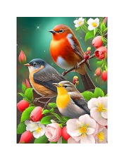 Diamond Art TeaBirds 12x16 inches