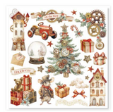 NEW Stamperia Gear up for Christmas Rub On Kit DFLRBX03