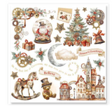 NEW Stamperia Gear up for Christmas Rub On Kit DFLRBX03