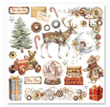 NEW Stamperia Gear up for Christmas Rub On Kit DFLRBX03