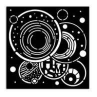NEW Stamperia Stencil - 12 x 12 cm  Furry Friends Vibrant Circles KSTDS62