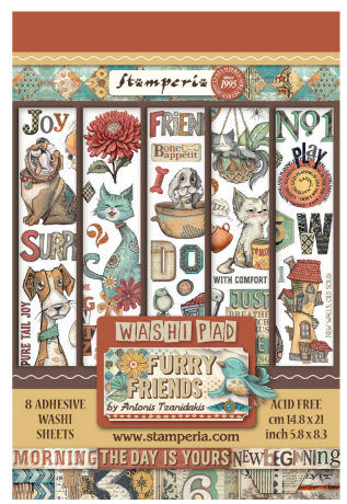 NEW Stamperia Furry Friends Washi Pad- SBW25