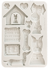 NEW Stamperia Silicone Mould A5 Furry Friends I Love my Dog KACMA590