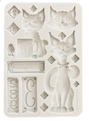 NEW Stamperia Silicone Mould A5 Furry Friends Cats KACMA591