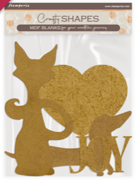 NEW Stamperia Crafty Shapes Furry Friends Dog and Cat Silhouette  KLSM67