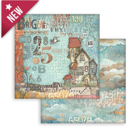 NEW Stamperia Furry Friends House Double Face Paper 30 x 30 SBB1100