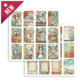 NEW Stamperia Furry Friends Tags Double Face Paper 30 x 30 SBB1103