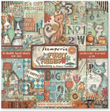 NEW Stamperia Furry Friends 8" x 8" Paper Pad SBBS132