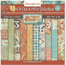 NEW Stamperia Furry Friends Backgrounds 8