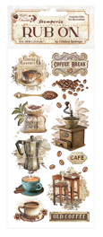 NEW Stamperia Coffee and Chocolate Vintage Coffee Moments Rub On DFLRB 193