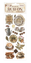 NEW Stamperia Coffee and Chocolate Vintage All you need is love Rub On DFLRB195