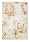 NEW Stamperia A4 Decoupage Rice Paper Quiet Days Postcards DFSA41073