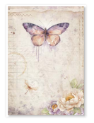 NEW Stamperia A4 Decoupage Rice Paper Quiet Days Butterfly DFSA41075