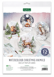 NEW Watercolour Christmas Animals, Pop Up Card Making Kit