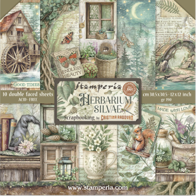 NEW Stamperia Herbarium Silvae 12