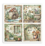 NEW Stamperia Herbarium Silvae  8x8 Pad (22 Single Sided Sheets) SBBSXB20