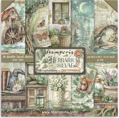 NEW Stamperia Herbarium Silvae 8