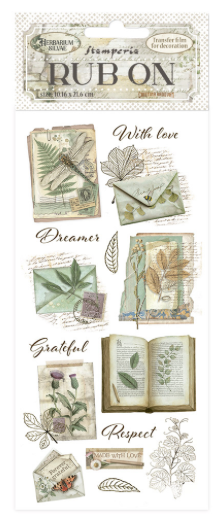 NEW Stamperia Herbarium Silvae Botanical Books Rub On DFLRB210