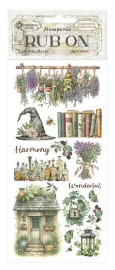 NEW Stamperia Herbarium Silvae Lavender Rub On DFLRB212