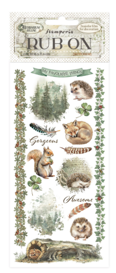 NEW Stamperia Herbarium Silvae Forest Rub On DFLRB213