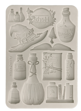 NEW Stamperia Silicone Mould A5 Herbarium Silvae Alchemy KACMA596