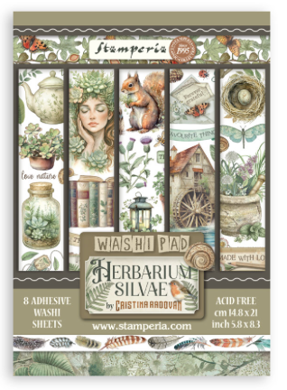 NEW Stamperia Herbarium Silvae Washi Pad- SBW27