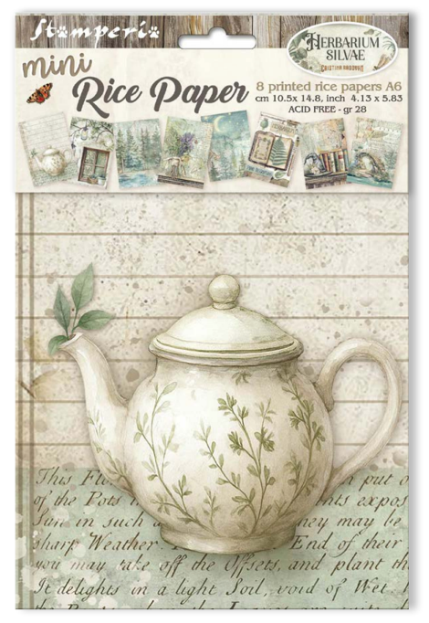 NEW Stamperia A6 Decoupage Paper Herbarium Silvae  A6 8 Sheets DFSA6X02