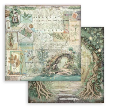 NEW Stamperia Herbarium Silvae Bridge Double Face Paper 30 x 30 SBB1112