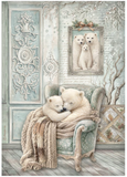NEW Stamperia White Christmas A4 x 6 Decoupage Rice Papers DFSA4XWG
