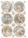 NEW Stamperia White Christmas A4 x 6 Decoupage Rice Papers DFSA4XWG