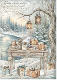 NEW Stamperia White Christmas A4 x 6 Decoupage Rice Papers DFSA4XWG
