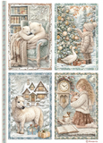 NEW Stamperia White Christmas A4 x 6 Decoupage Rice Papers DFSA4XWG