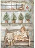 NEW Stamperia White Christmas A4 x 6 Decoupage Rice Papers DFSA4XWG