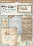NEW Stamperia White ChristmasA6 Decoupage Rice Papers  8 Backgrounds  DFSAK6059