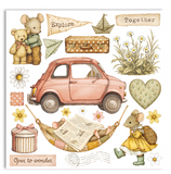 NEW Stamperia Cozy Family Rub On Kit DFLRBX25