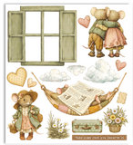 NEW Stamperia Cozy Family Rub On Kit Large DFLRBXG17
