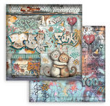 NEW Stamperia Furry Friends 2 - 12" x 12" Paper Pad - SBBL194