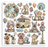 NEW Stamperia Furry Friends 2 - 12" x 12" Paper Pad - SBBL194