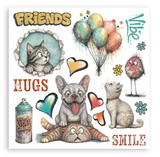 NEW Stamperia Furry Friends 2 Rub On Kit DFLRBX26