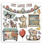 NEW Stamperia Furry Friends 2 Rub On Kit DFLRBX26