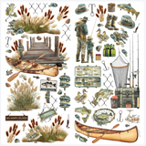 NEW 49 and Market Campfire Memories Laser Cut Fishing Elements