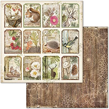 Stamperia Forest Tags - Double Face Paper 30 x 30 SBB660